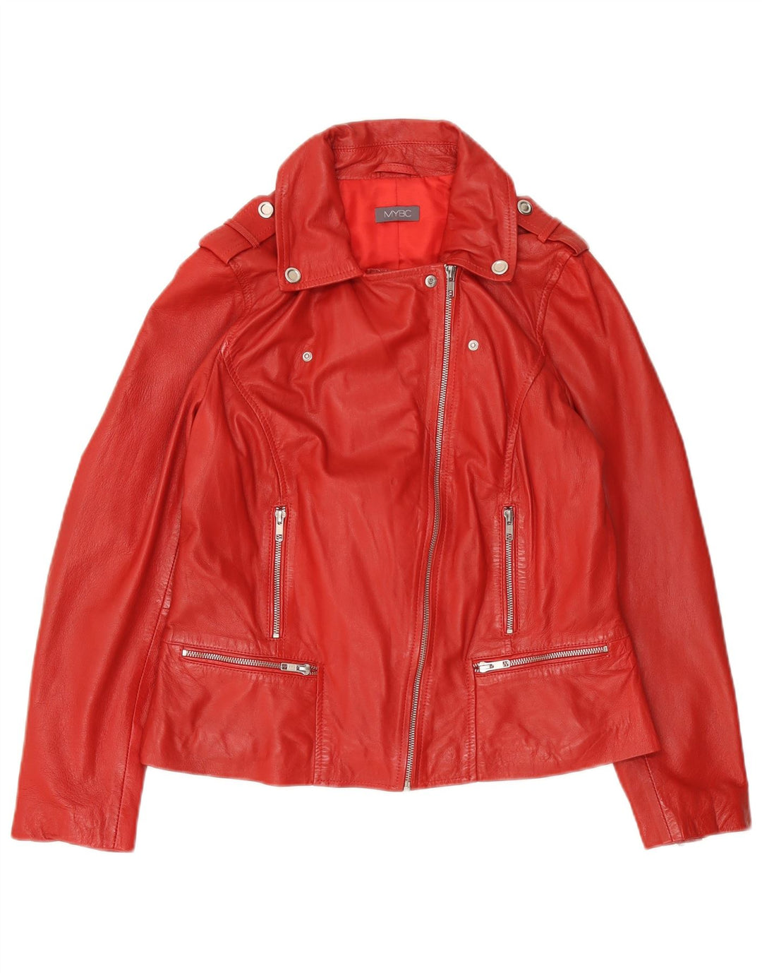 Vintage dame Biker Jacket UK 16 Stort rødt læder