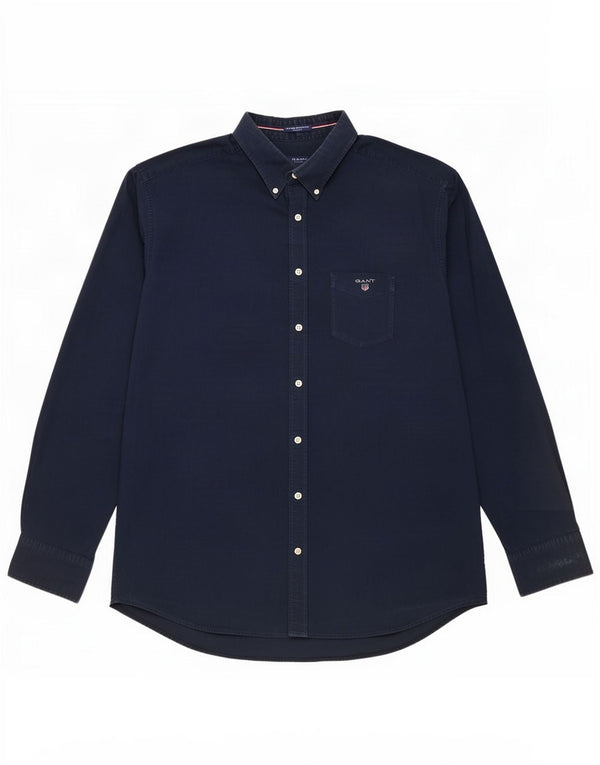 Gant herreskjorte str. 43/44 17 1/2 XL marineblå bomuld