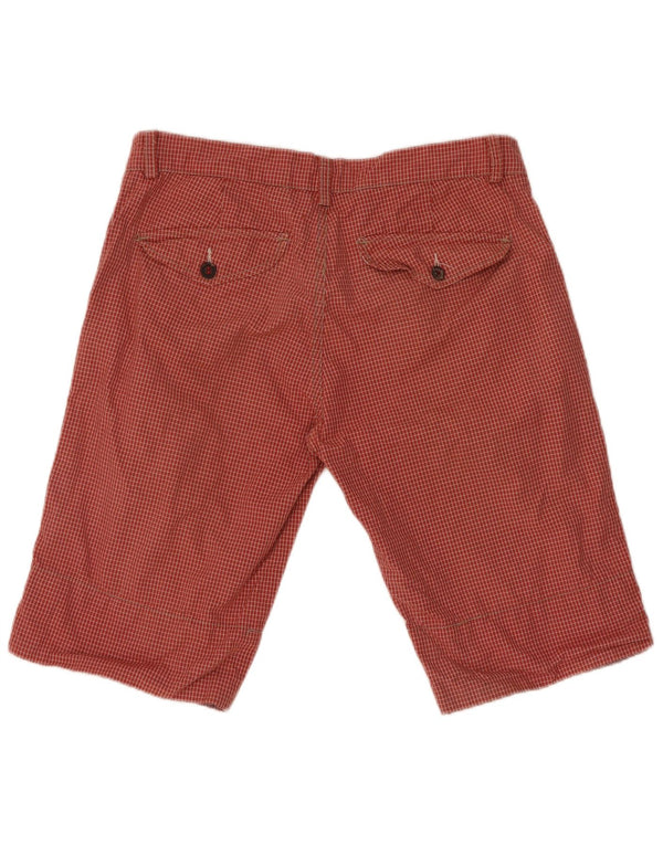 Zara Chino Shorts til mænd EU 42 Large W32 Rød ternet bomuld