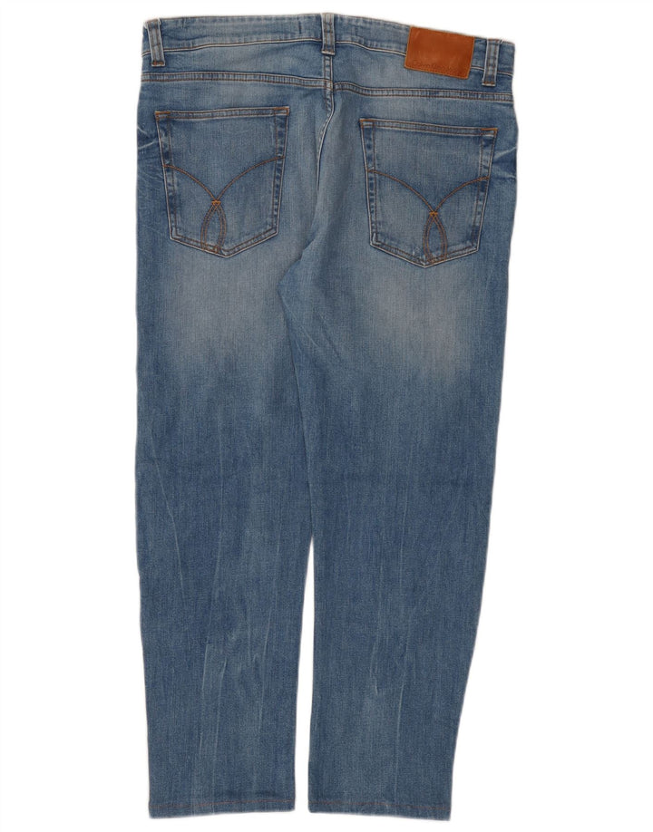 CALVIN KLEIN Herre Slim Jeans W32 L26 Blå Bomuld