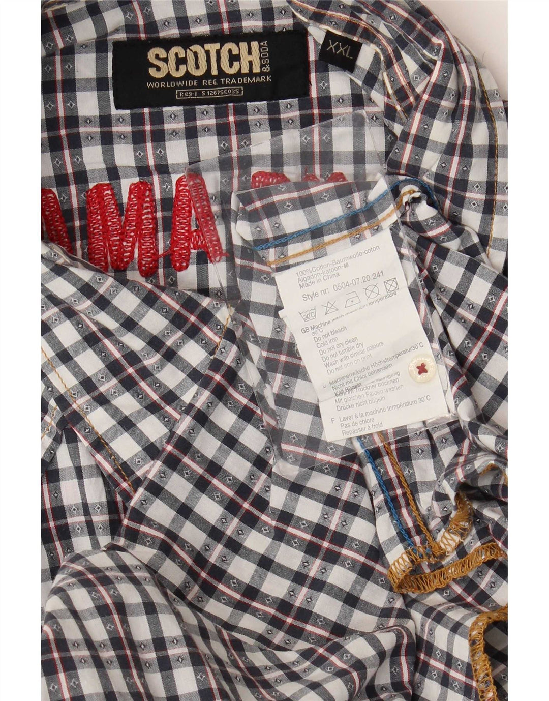 Scotch & Soda Herre grafisk skjorte 2XL sort ternet bomuld