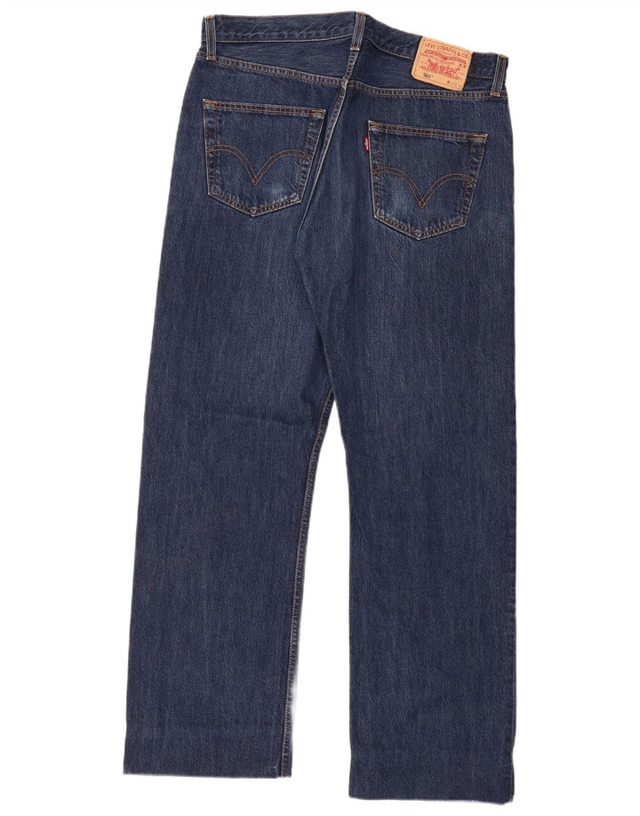 LEVI'S Herre 501 Straight Jeans W36 L30 Marineblå Bomuld