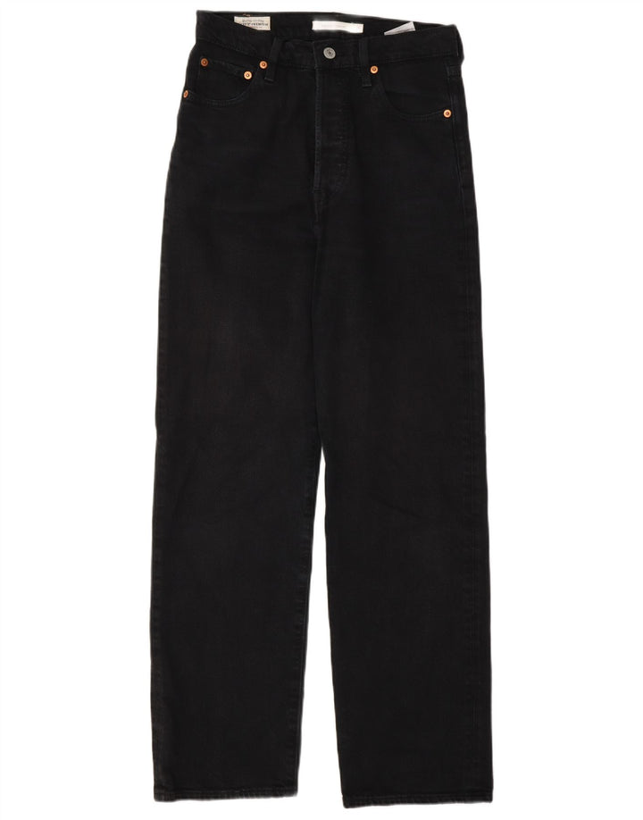 Levi's Dame Ribcage Straight Jeans W26 L29 Grå Bomuld