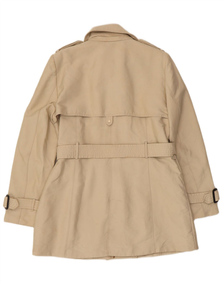 Zara Dame Dobbeltradet Trench Coat UK 18 XL Beige Polyester