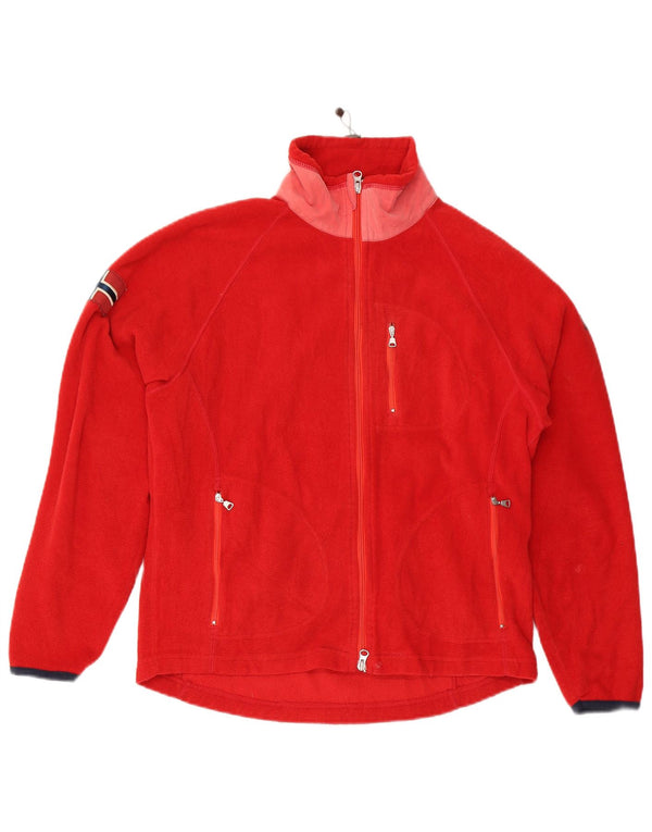 Napapijri Dame Fleecejakke UK 16 Stor Rød Polyester