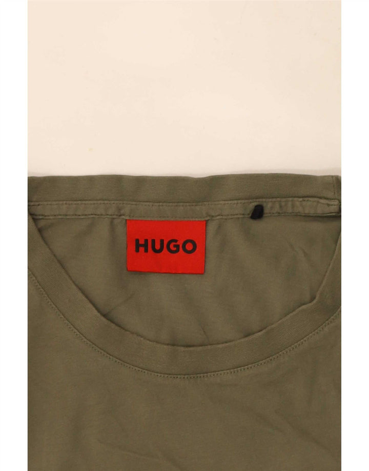 Hugo Boss Herre Grafisk T-Shirt Top Stor Khaki