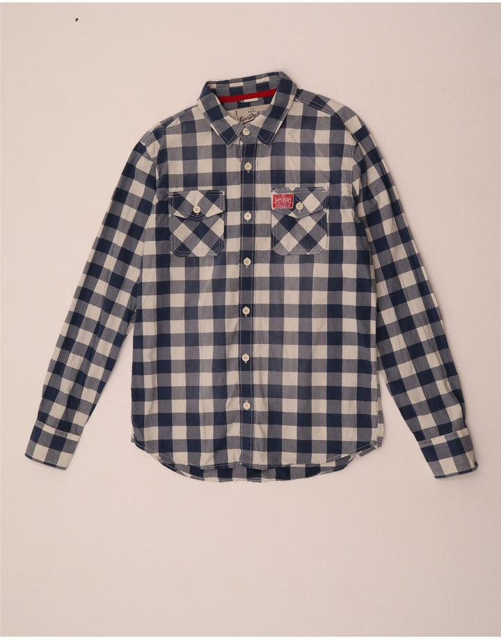 Superdry herreskjorte 2XL blå Gingham bomuld