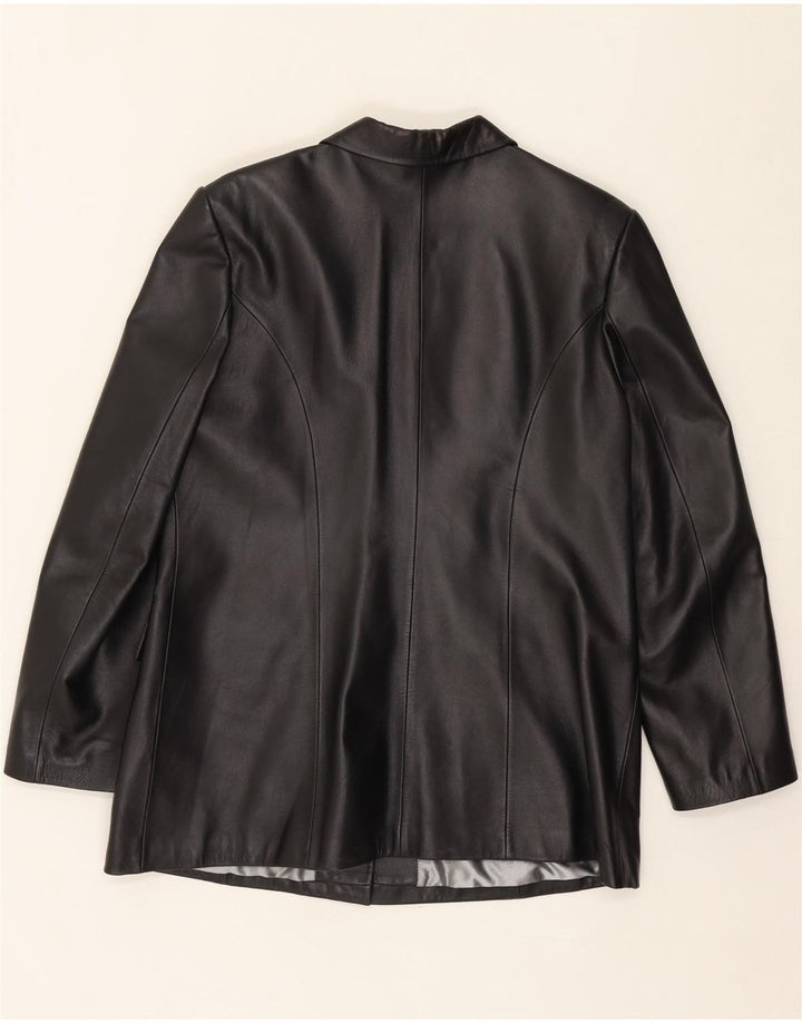 SUMMIT Womens Leather Coat UK 18 XL Black Leather Vintage Summit and Second-Hand Summit from Messina Hembry 