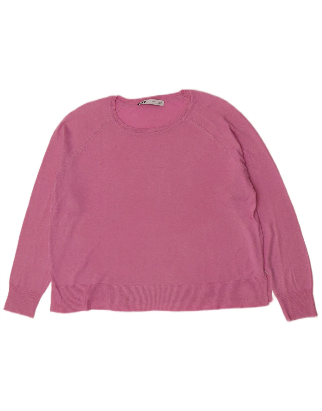 Zara Dame Boat Neck Jumper Sweater UK 14 Medium Pink