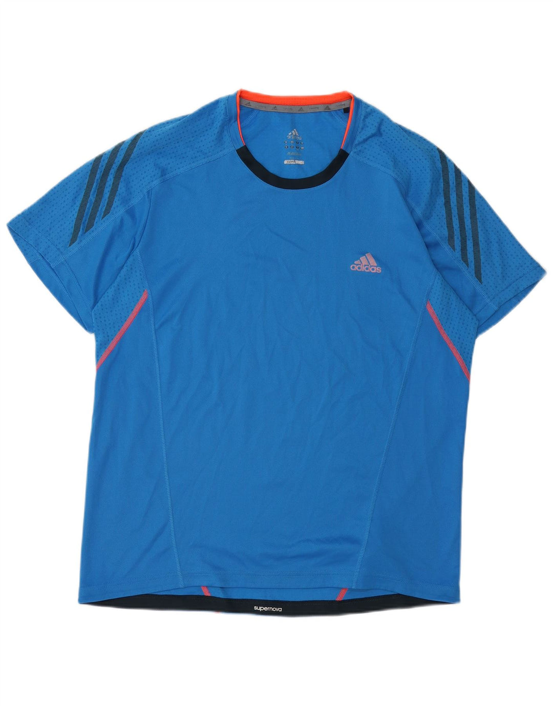 ADIDAS Herre Climalite T-Shirt Top Stor Blå Polyester
