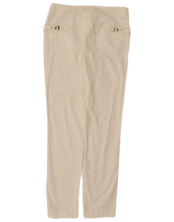 Trussardi Womens Slim Fit Casual Trousers IT 46 Large W32 L31 Off White