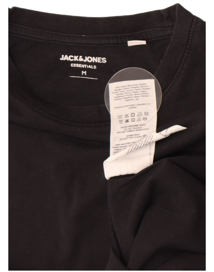 Jack & Jones Dame T-Shirt Top UK 12 Medium Sort Bomuld