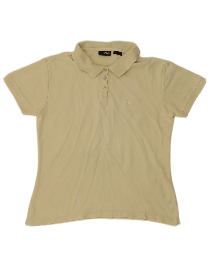 Fila Dame Polo Shirt UK 14 Medium Gul