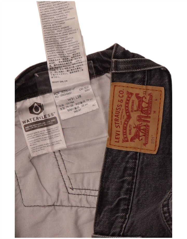 LEVI'S Herre 501 Straight Jeans W31 L28 Grå Bomuld