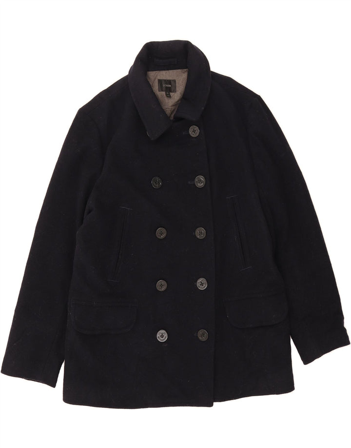 J. CREW Herre Pea Coat UK 42 XL Marineblå Uld
