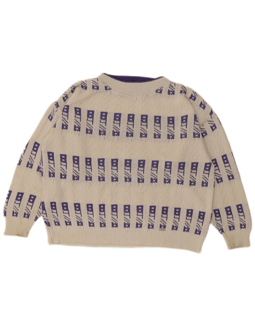 Eisbar Herre Crew Neck Jumper Sweater XL Hvid Geometrisk
