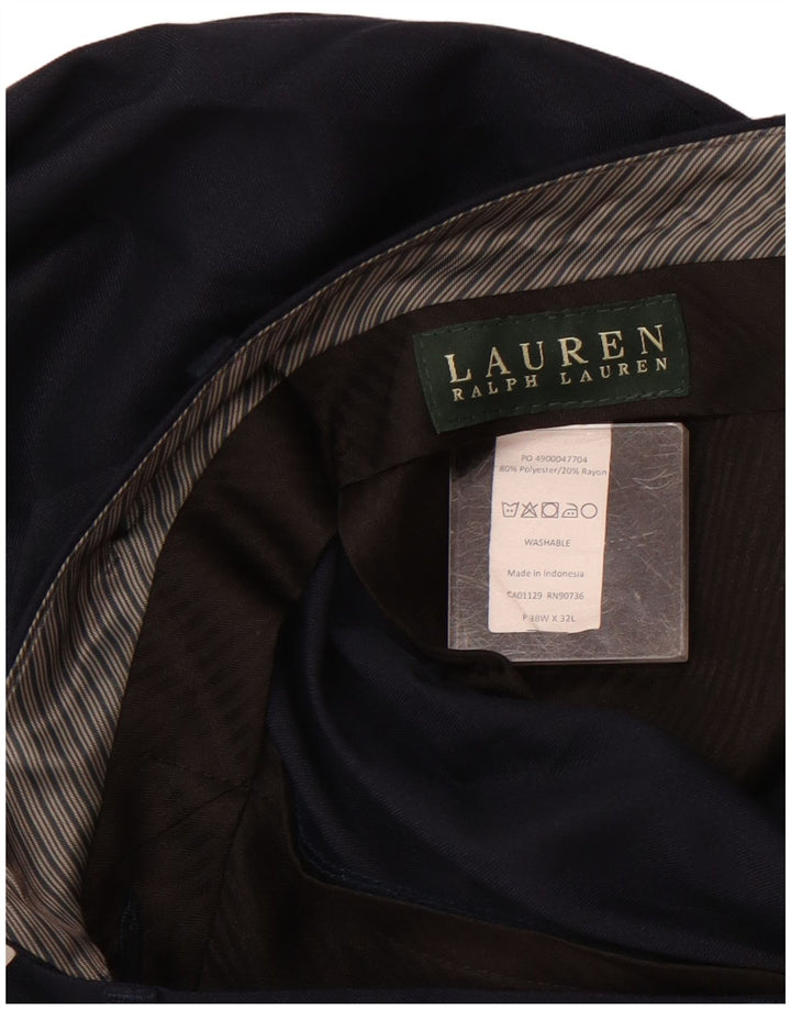 Ralph Lauren Herre Pegged Suit Bukser W38 L32 Marineblå Polyester