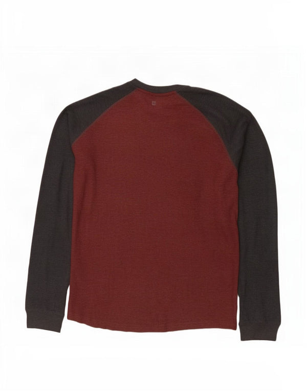 Mountain Warehouse Herre Top Langærmet 3XL Bourgogne Colourblock Bomuld