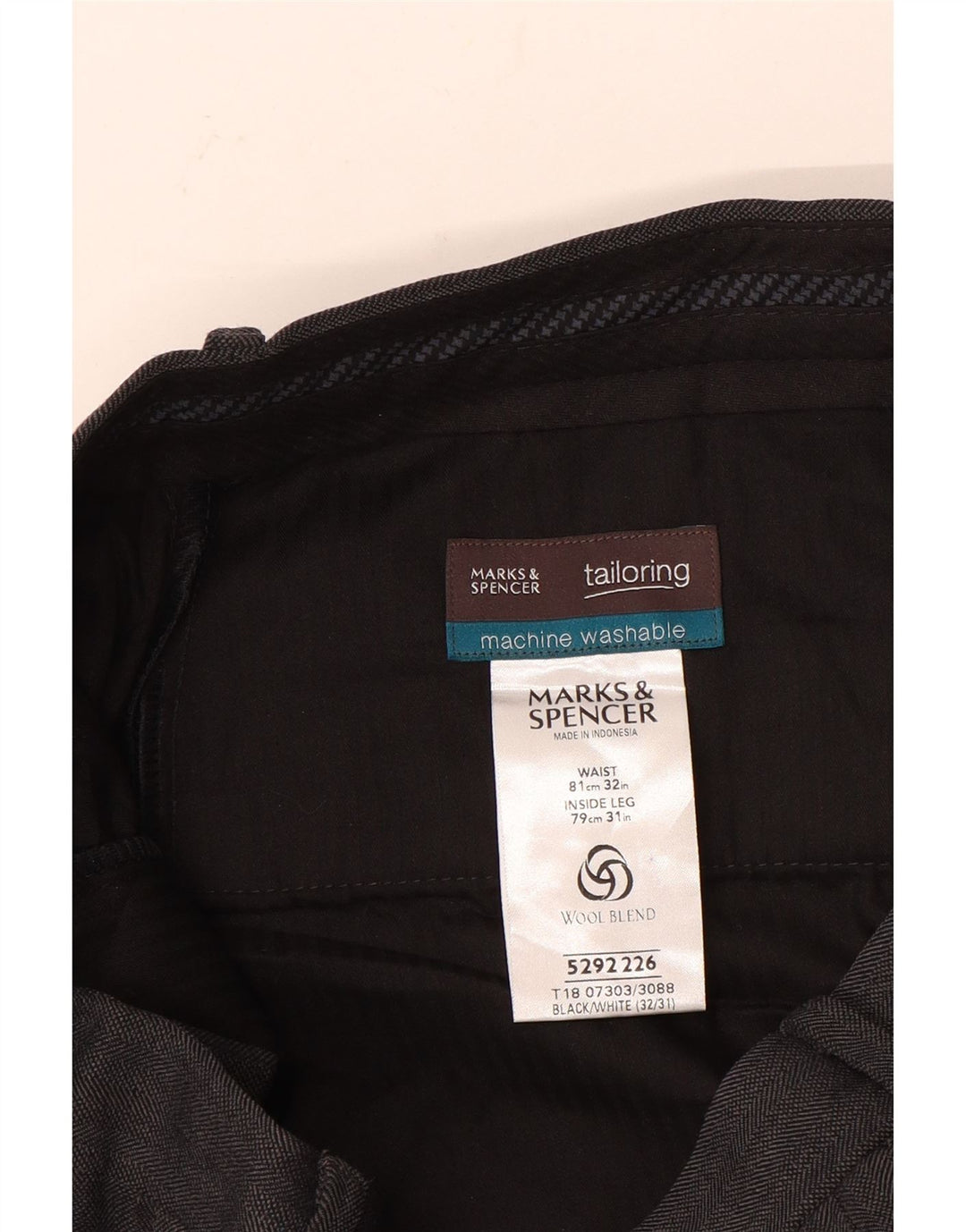 Marks & Spencer Straight Suit Bukser til mænd W32 L31 Grå polyester