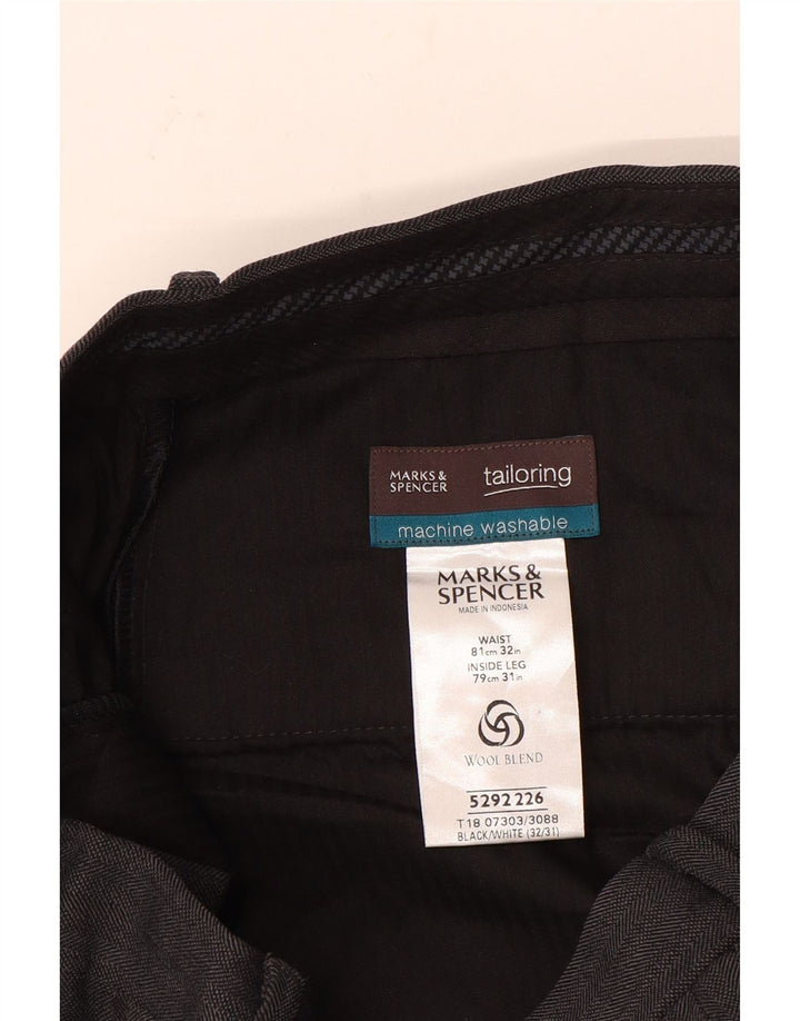 Marks & Spencer Straight Suit Bukser til mænd W32 L31 Grå polyester