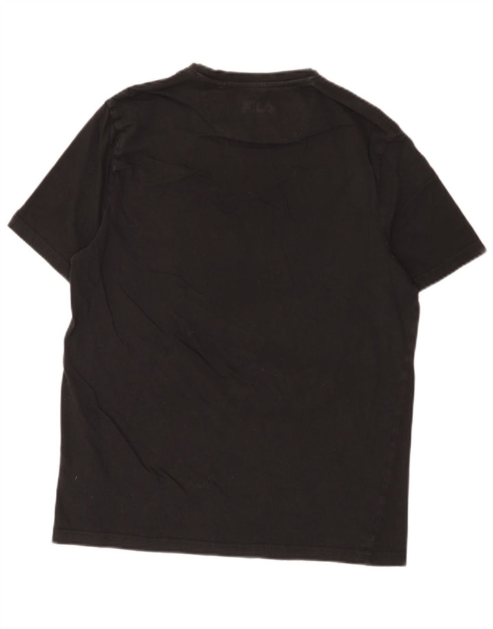 Fila Herre Grafisk T-Shirt Top Medium Sort Bomuld