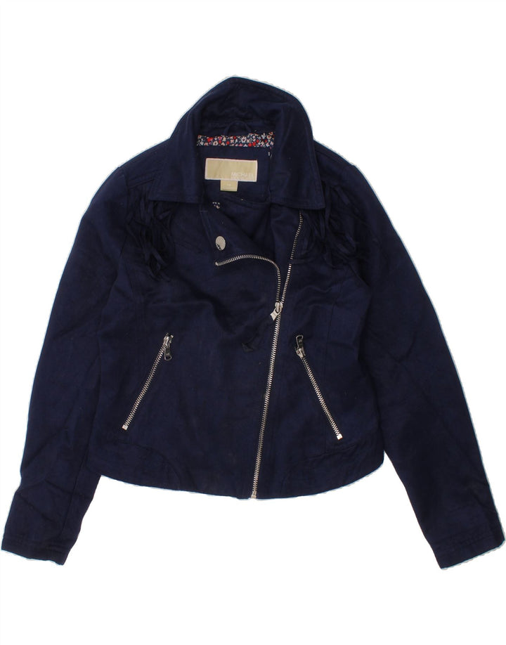 MICHAEL KORS Girls Bomber Jacket 7-8 Years Navy Blue Polyester Vintage Michael Kors and Second-Hand Michael Kors from Messina Hembry 