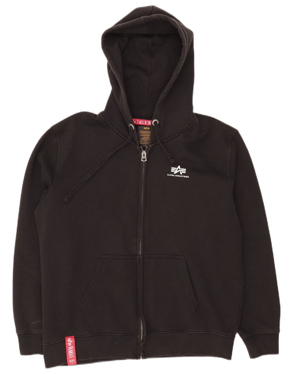 Alpha Industries Hættetrøje med lynlås til mænd XL sort bomuld