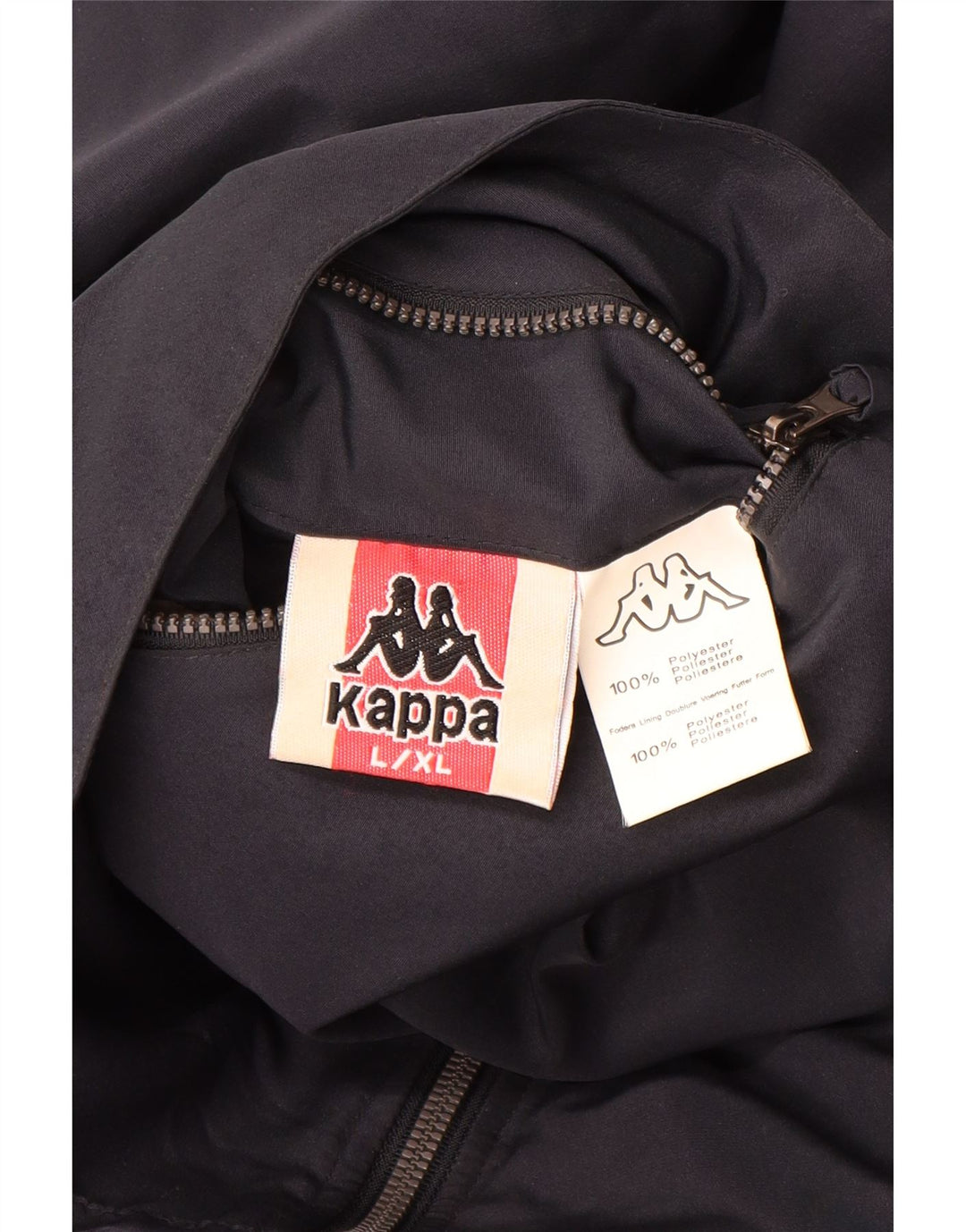 Kappa Vendbar jakke med hætte til mænd UK 40 Stor marineblå polyester