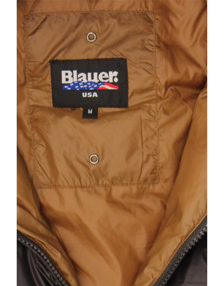 Blauer Polstret hættejakke til kvinder UK 12 Medium Sort Polyamid