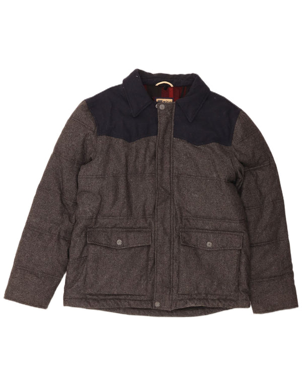 Marks & Spencer Herre polstret jakke UK 41 Large Grey Colourblock Uld