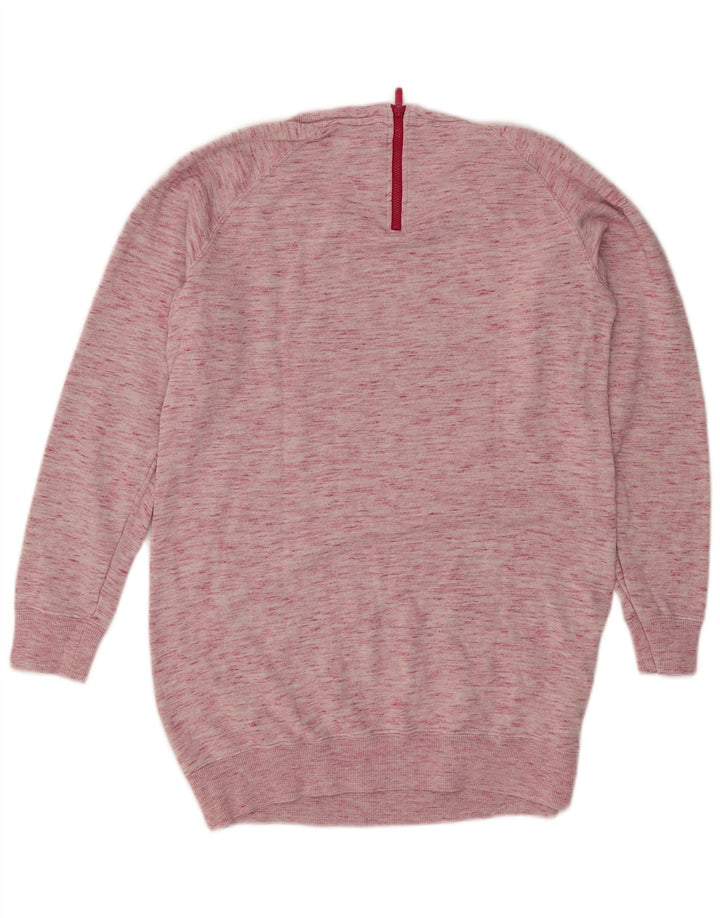 Adidas Dame Sweatshirt Jumper UK 12 Medium Pink Flecked Bomuld