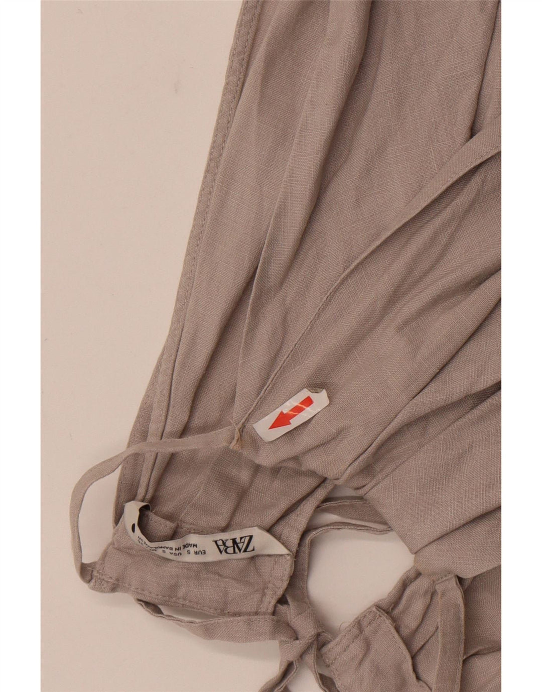 Zara Dame Halter Top UK 8 Small Grey Linen