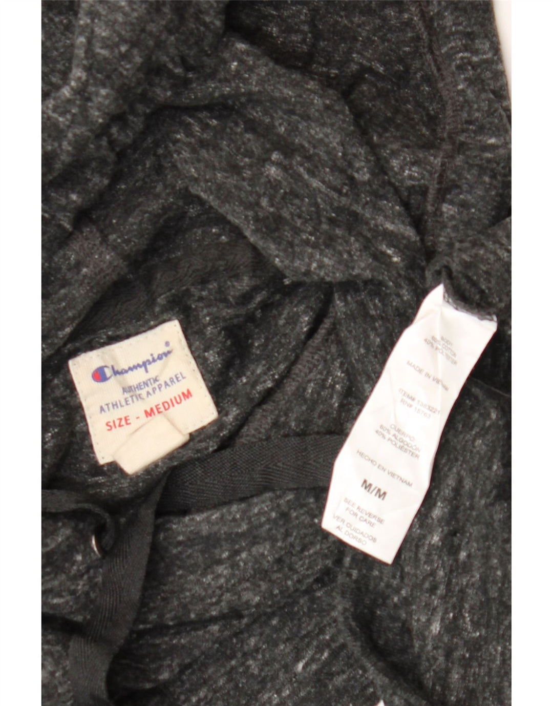 CHAMPION Grafisk hættetrøje til kvinder UK 14 Medium Grey Flecked Bomuld