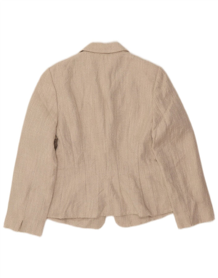 Hobbs Dame 1 Knap Blazer Jacket UK 10 Small Beige Flax