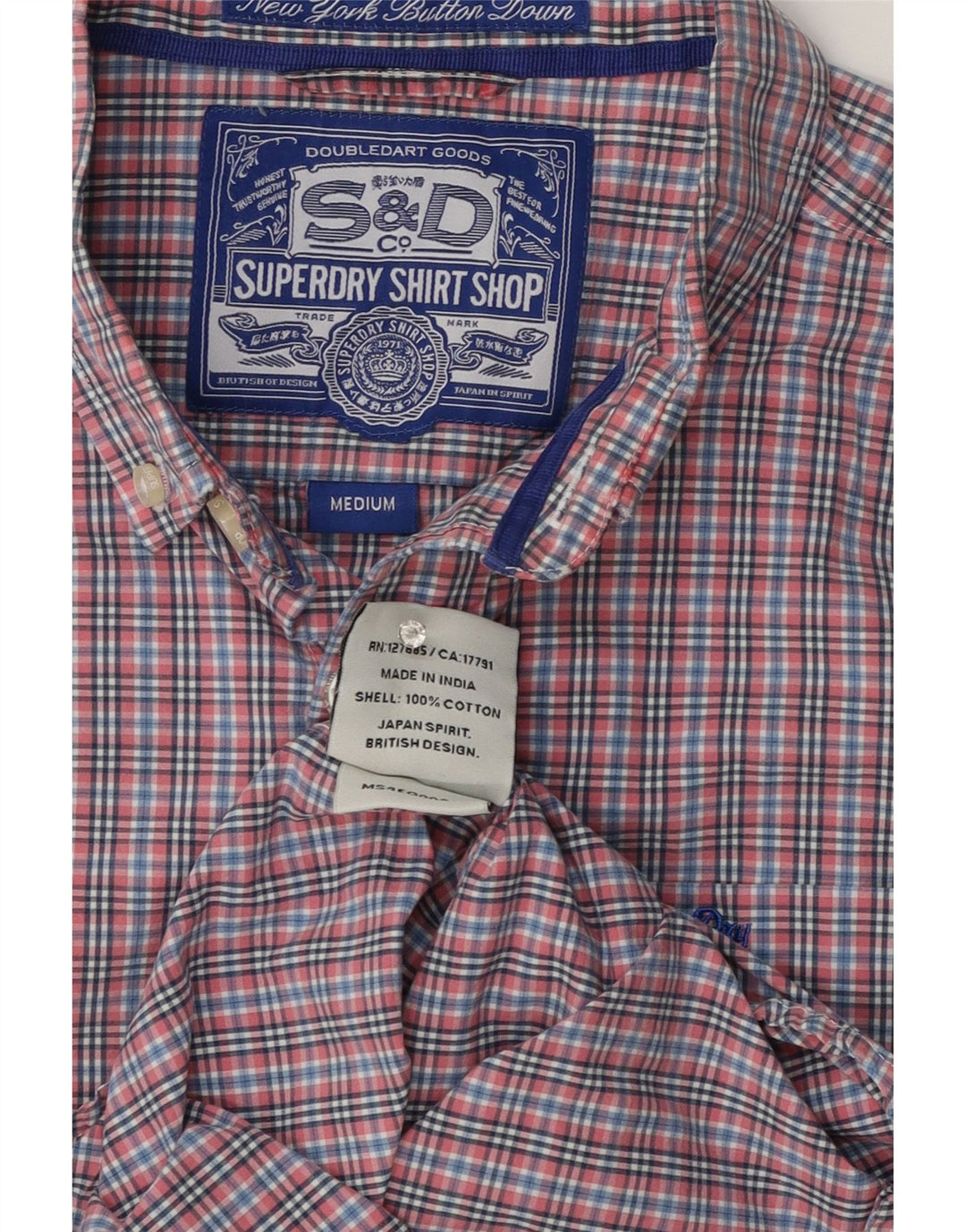 Superdry Herreskjorte Medium Pink Gingham Cotton