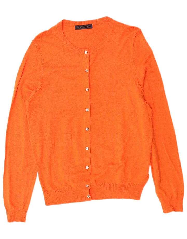 Marks & Spencer Dame Cardigan Sweater UK 16 Large Orange Viscose