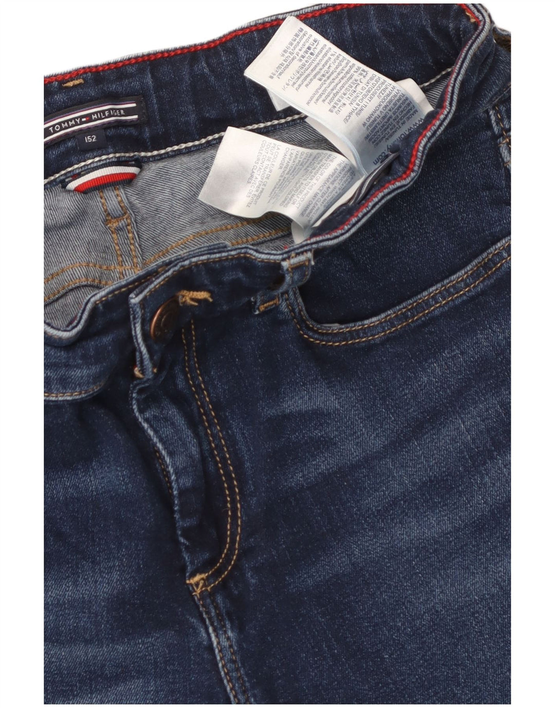 TOMMY HILFIGER Slim Jeans til drenge 11-12 år W28 L27 blå bomuld