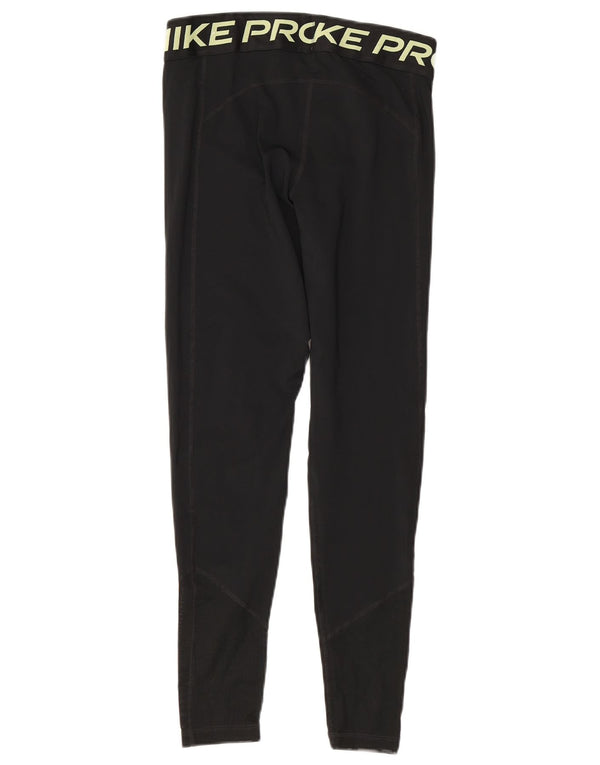 Nike Dame Dri Fit Grafiske Leggings UK 12 Medium Sort Polyester