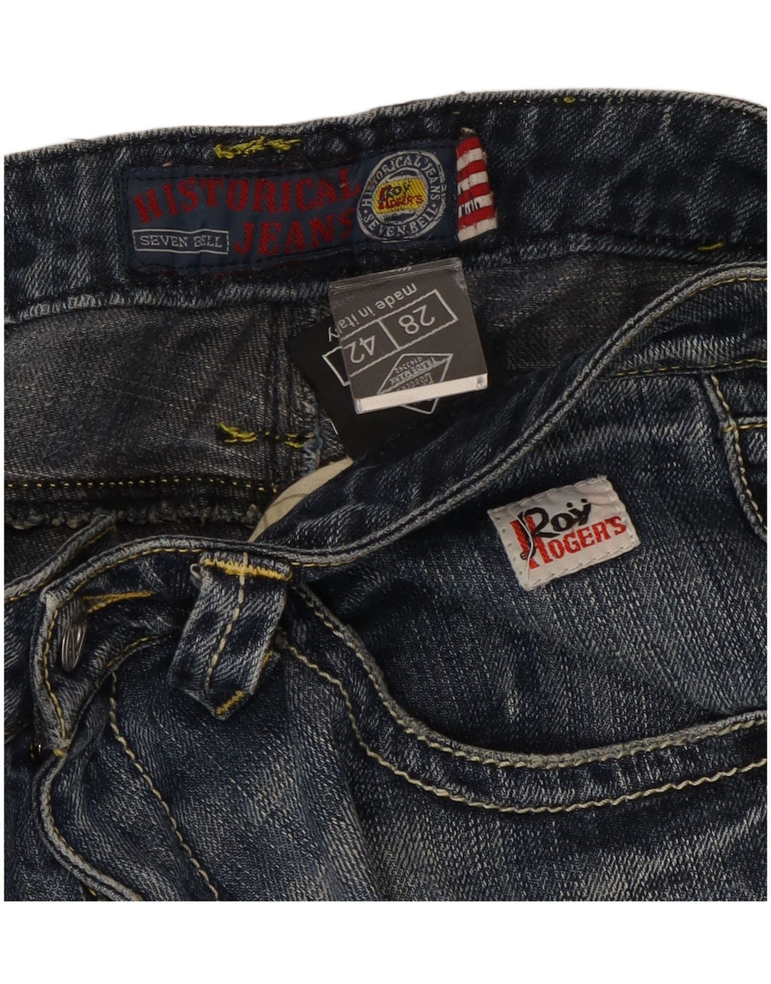 Roy Rogers Dame Seven Bell Straight Jeans IT 42 Medium W28 L29 Blå
