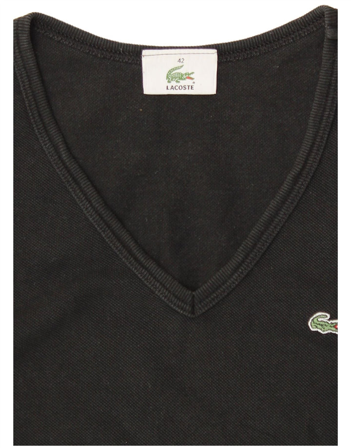 Lacoste Womens Crop Vest Top Størrelse 42 Large Sort