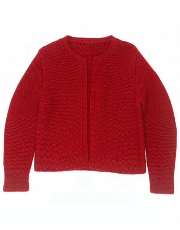 Vintage Womens Open Bolero Jumper UK 10 Small Burgundy