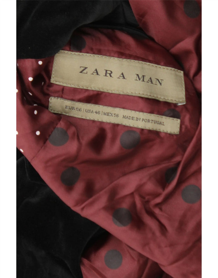 Zara Mens 2-knaps blazer jakke EU 56 XL sort