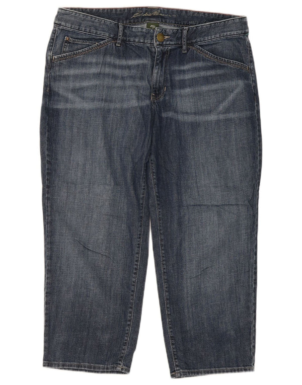 Eddie Bauer Womens Cropped Jeans US 12 Large W34 L24 Marineblå Bomuld