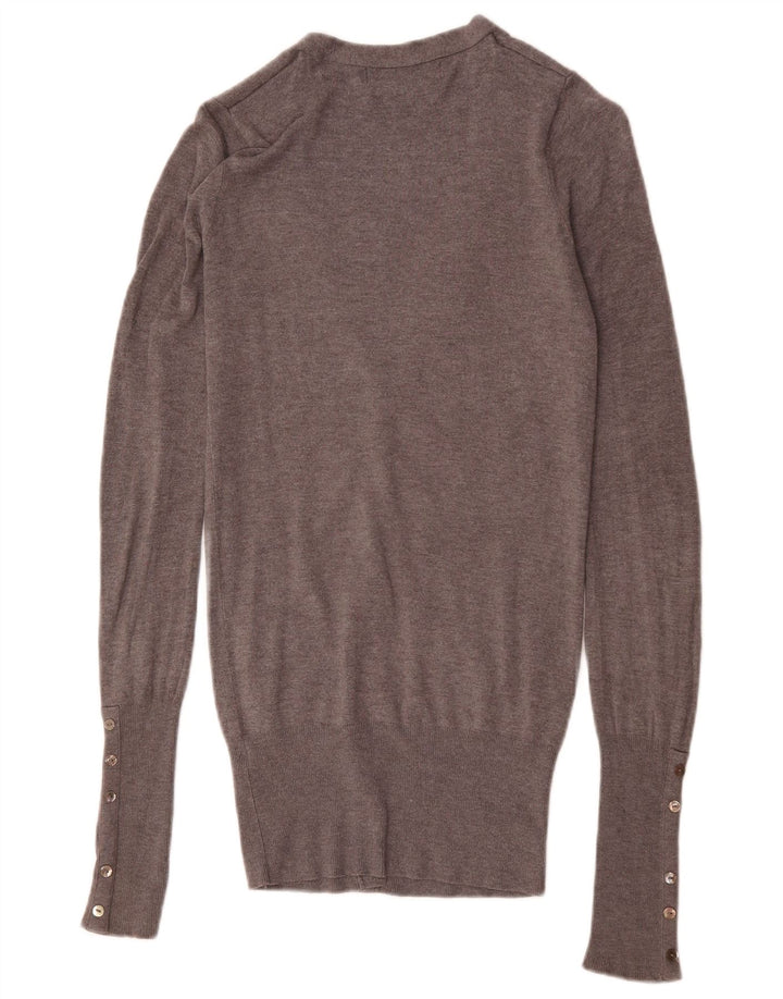 Zara Dame Cardigan Sweater UK 12 Medium Grey Rayon
