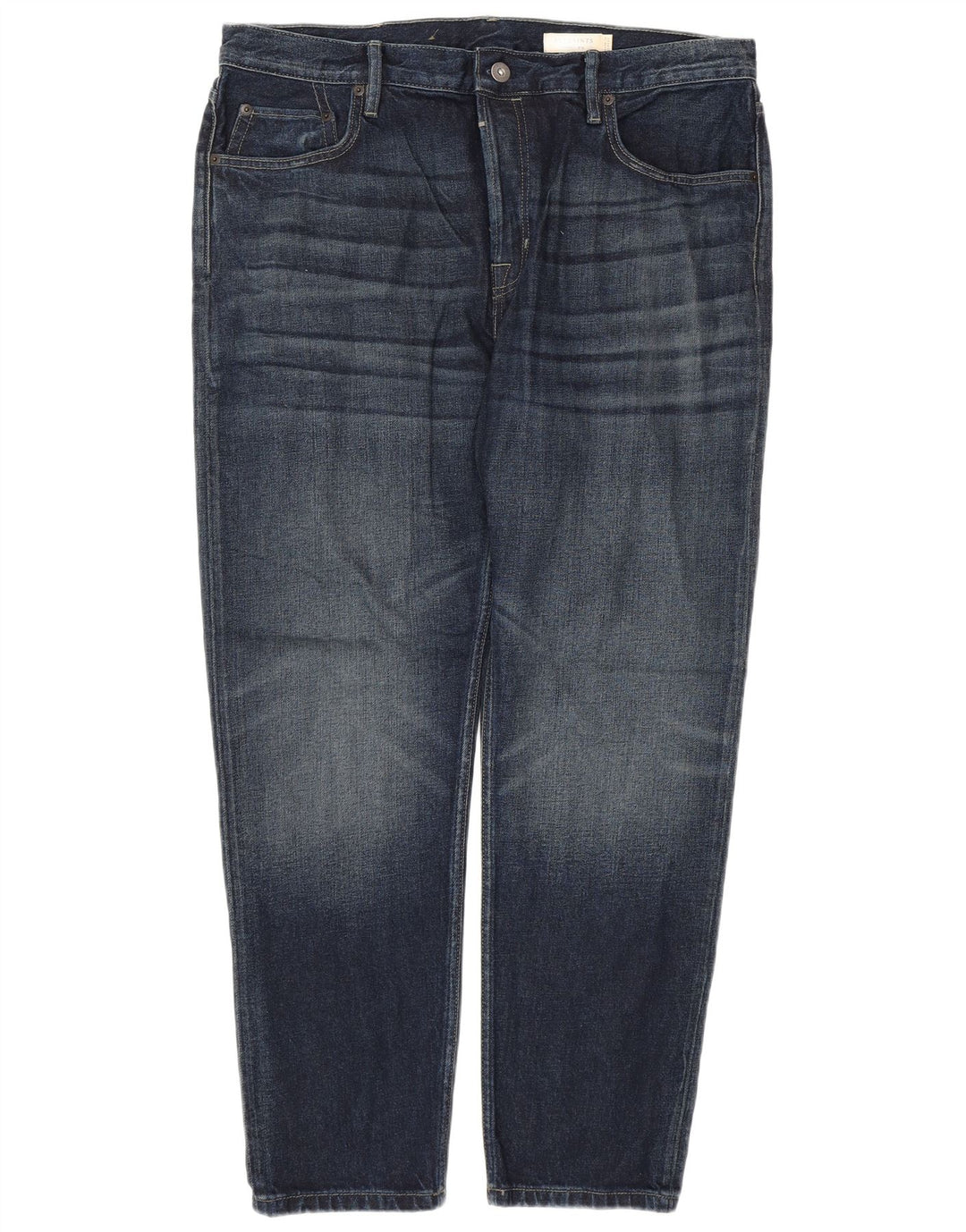 ALL SAINTS Herre Dean Slim Jeans W36 L28 Marineblå Bomuld
