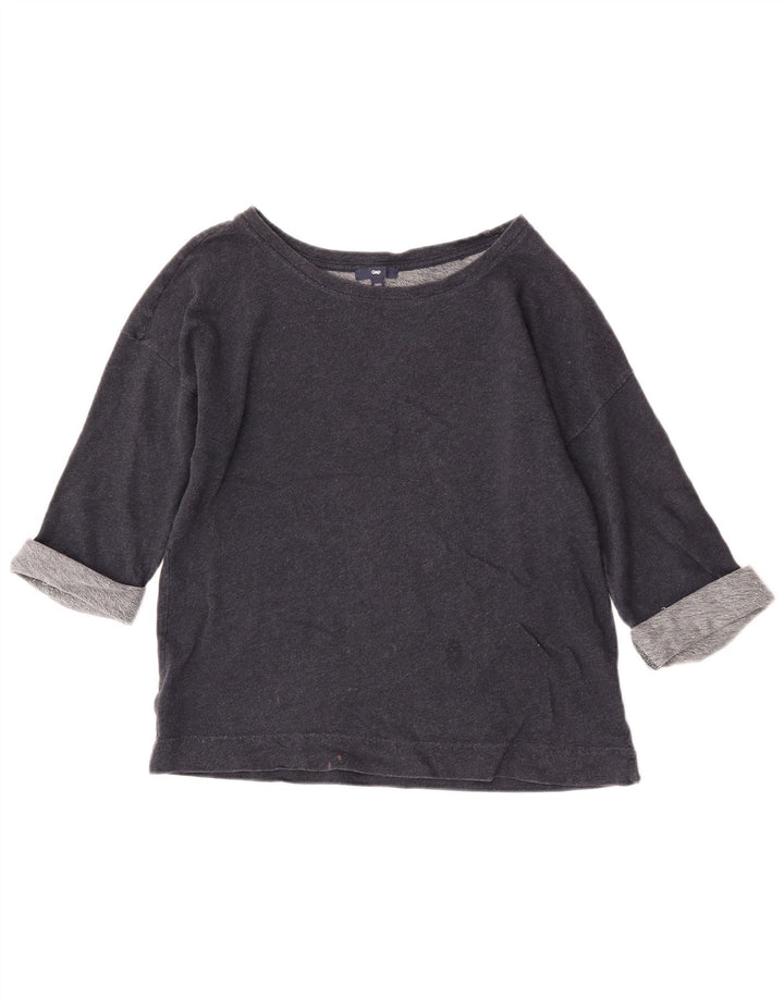 Gap Dame Oversized Top 3/4 ærme UK 10 Small Navy Blue Bomuld