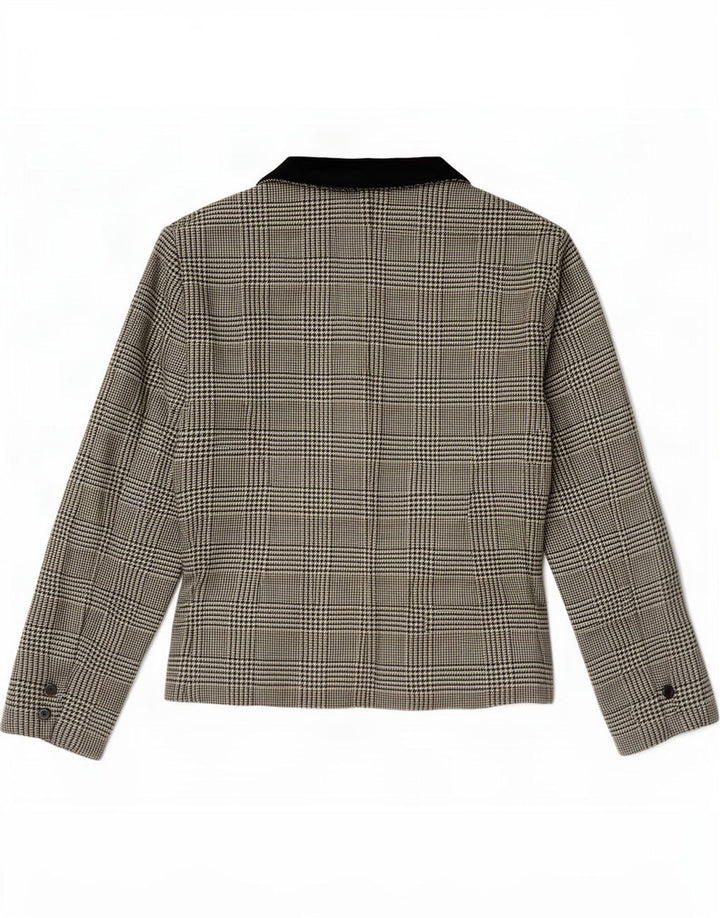Vintage Dame Dobbeltradet Blazer Jacket IT 42 Medium Sort Houndstooth