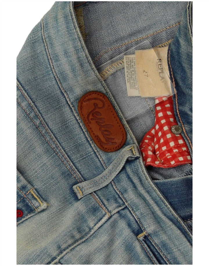 Replay Dame Slim Jeans W27 L28 Blå