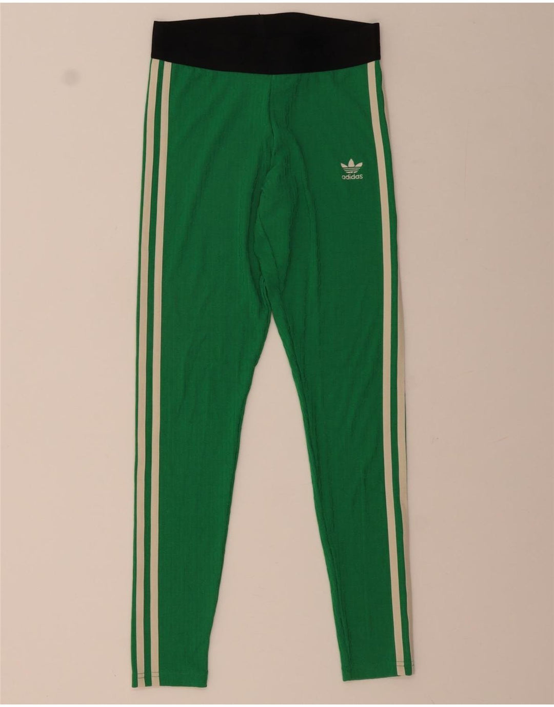 ADIDAS Womens Leggings UK 8/10 Small Green Colourblock Polyester