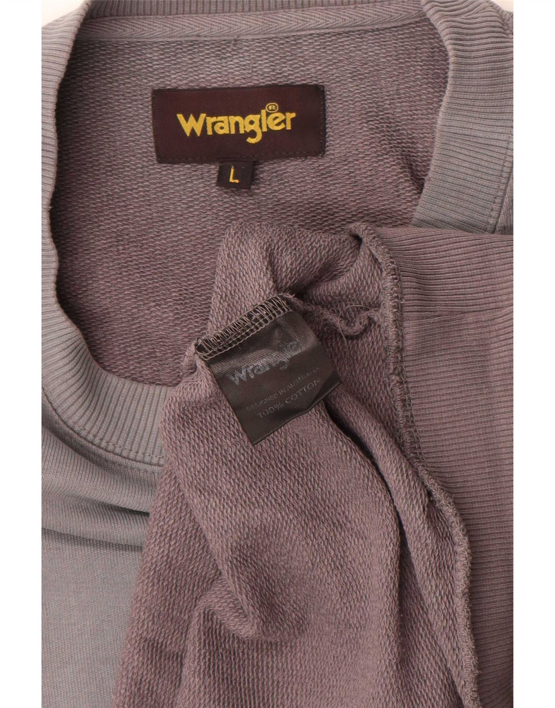 Wrangler grafisk sweatshirt til mænd, stor grå bomuld